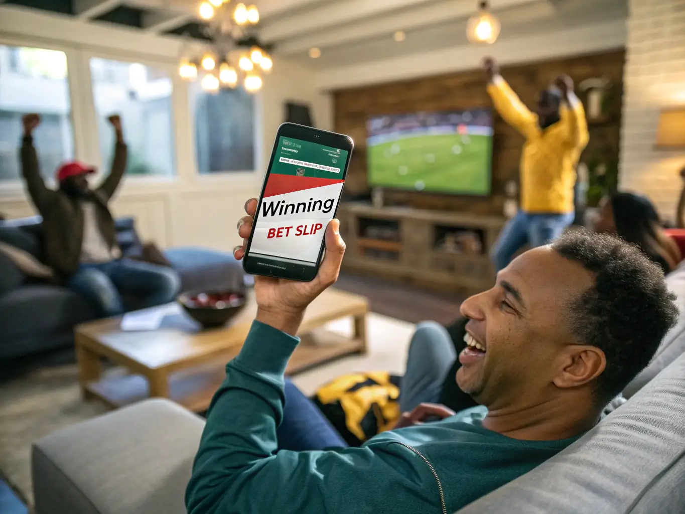 An image of a person celebrating a winning bet while using the Demo Tigrinho app, emphasizing the excitement and potential rewards of using the platform.